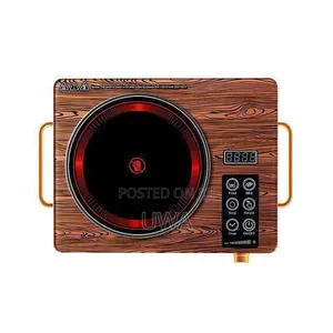 Single Burner Electric Infrared Cooker Wood Finish Touch Controls