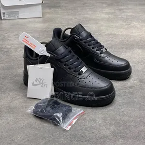 Black and White Color Nike Air Force 1 Sneakers