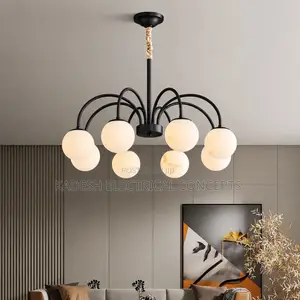 Nordic Light Luxury Modern Iron Glass Chandelier Living Room Bedroom