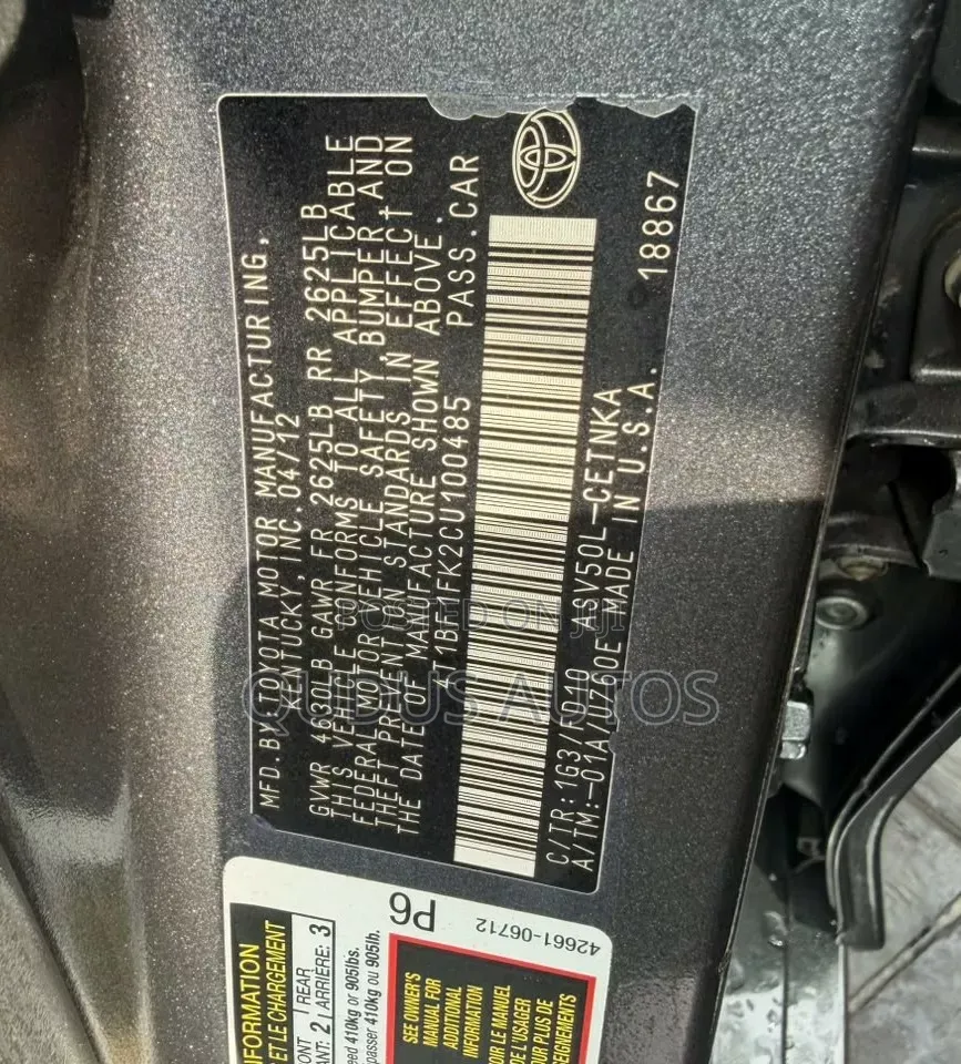 Toyota Camry 2012 Gray