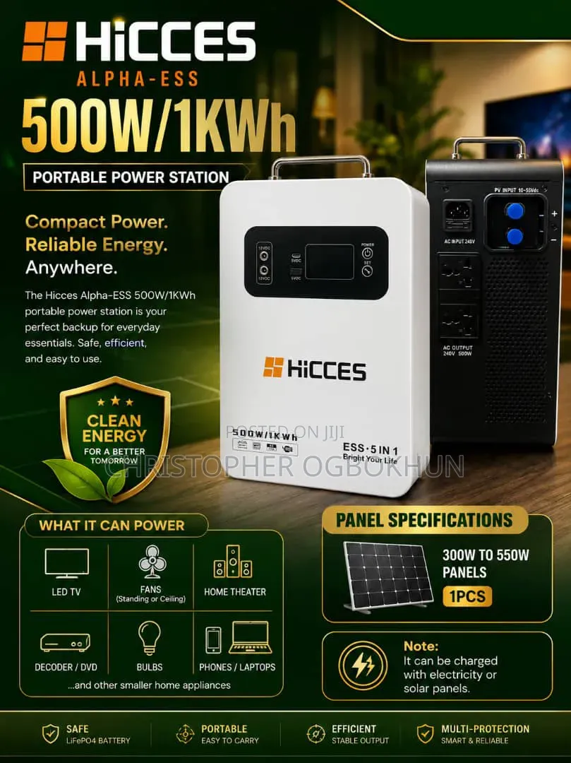 500w,1kw. All in One HICESS Solar Generator