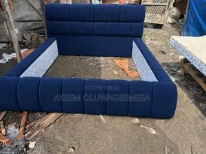 Fully Padded 6by6 Blue Bedframe