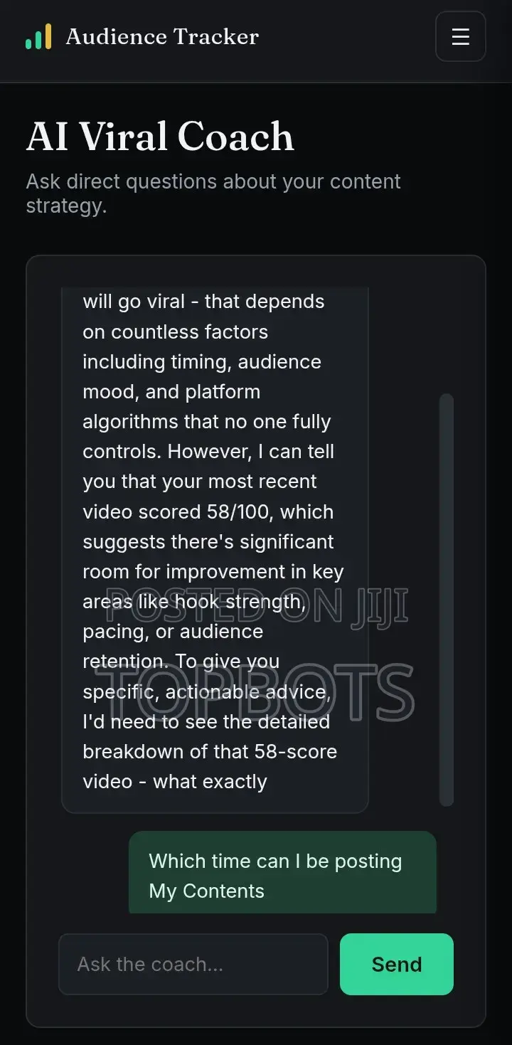 Viral Audience Tracker Bot.