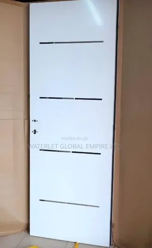 Israeli Metallic Inlay White Flush Door