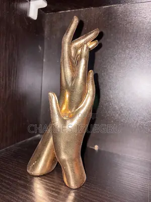 Golden Hand Sculpture, Figurine and House Sculpture