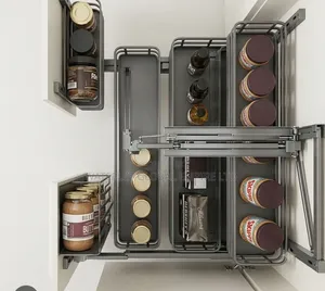 Blind Corner Pull-Out Unit or Kitchen Cabinet Wire/Basket Pull-Out Sys