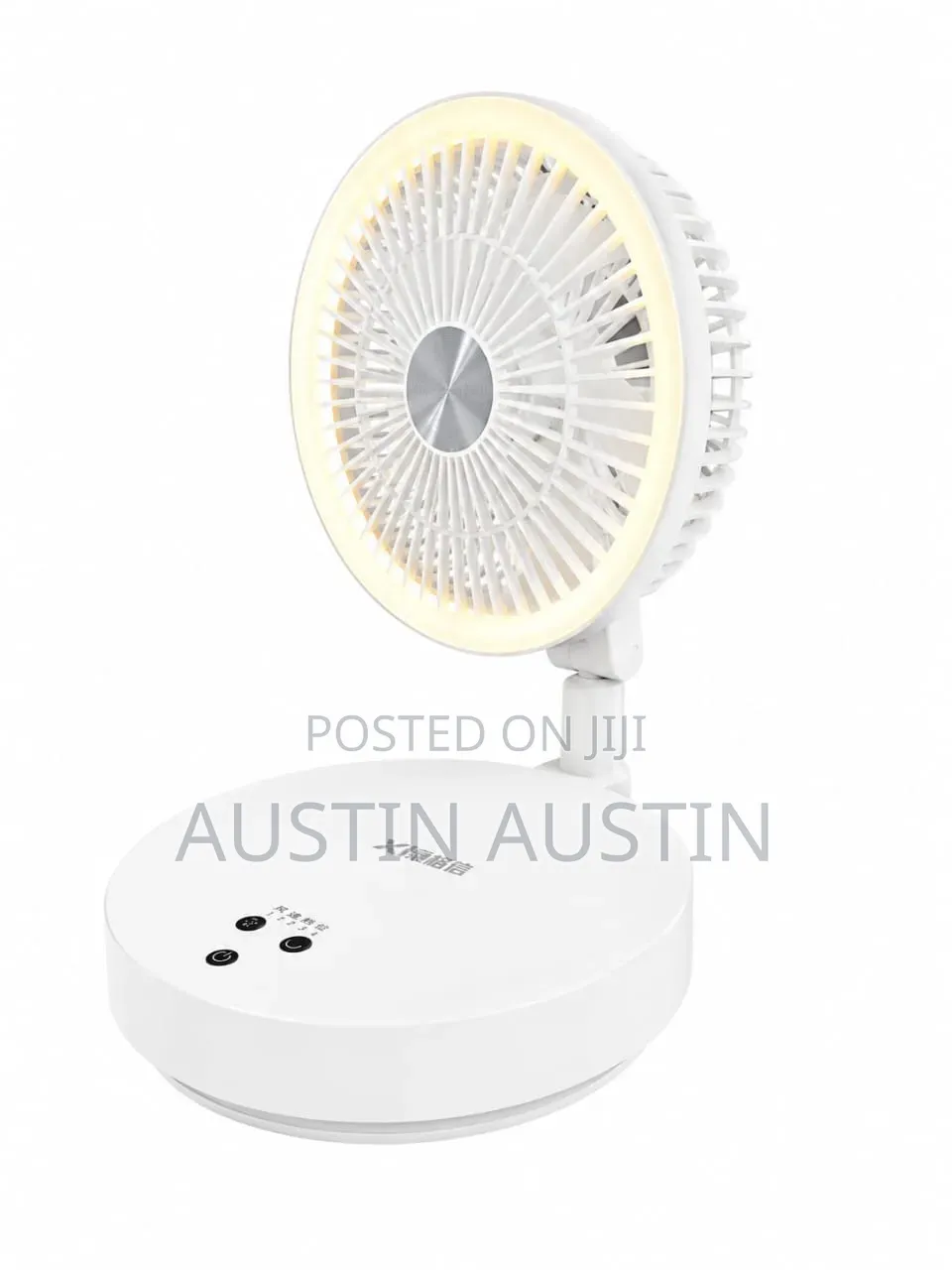 Rechargeable Rotating Foldable Table Fan With Ring Light 6000mah