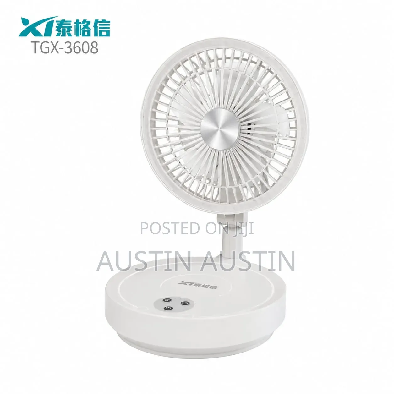 Rechargeable Rotating Foldable Table Fan With Ring Light 6000mah