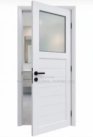 Powder-Coated Aluminum Half-Lite Utility Door.