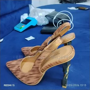 Shimmering Brown Sandal Heel