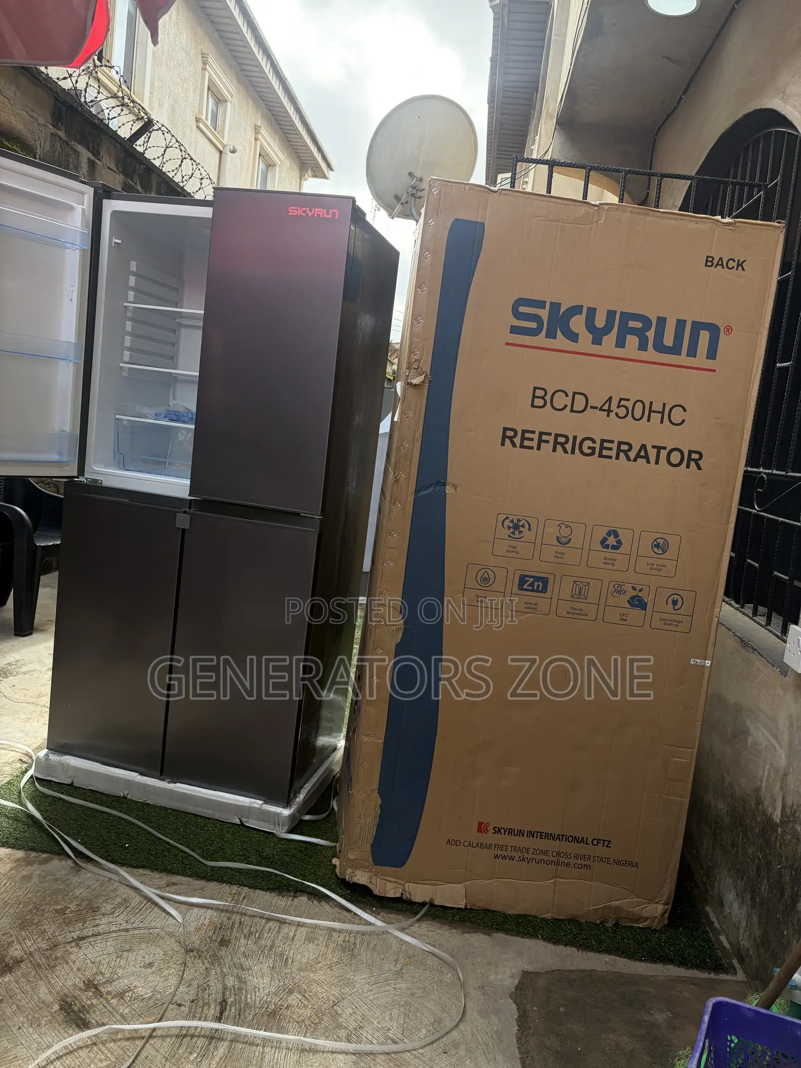 SkyRun 450L 4-Door Side-by-Side Fridge BCD-450HC