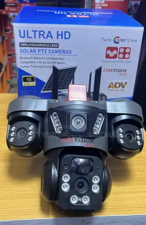 Ultra HD 4-Lens/Triple-Lens 4G Solar-Powered PTZ Security Camera