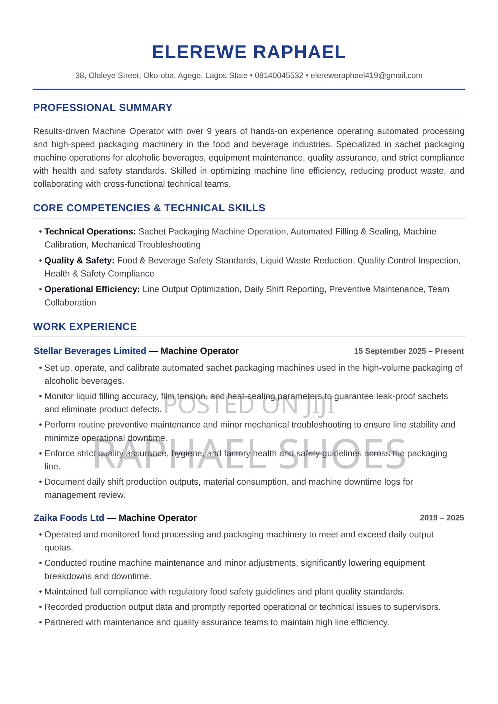 Clothing Wholesale Sales Representative