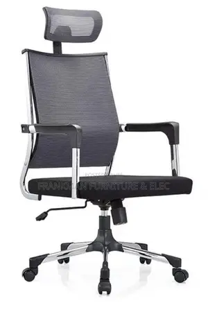 High-Back Mesh Office Chair With Headrest