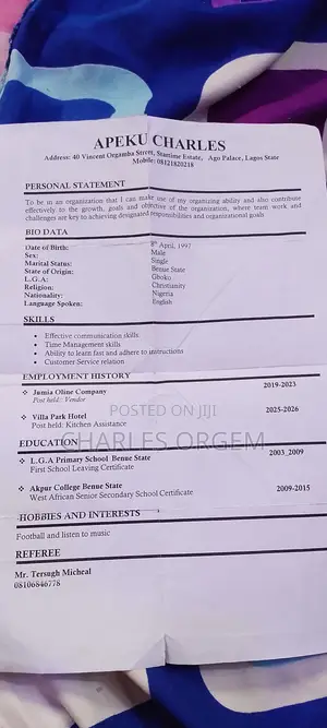 Customer Service CV
