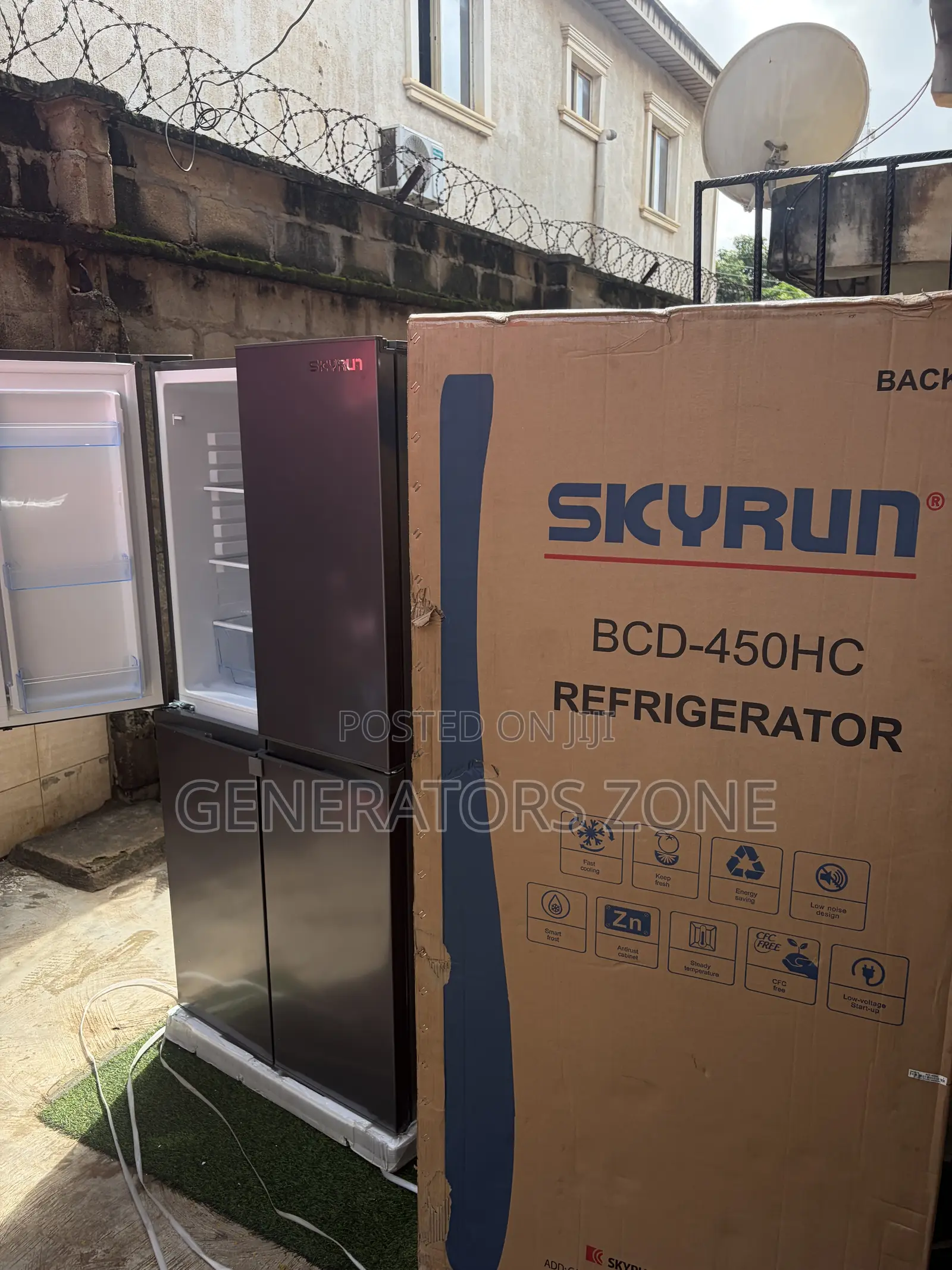 SkyRun 450L Modern 4-Door Side-by-Side Refrigerator