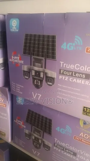 Four Lens Solar PTZ Camera V380 Pro