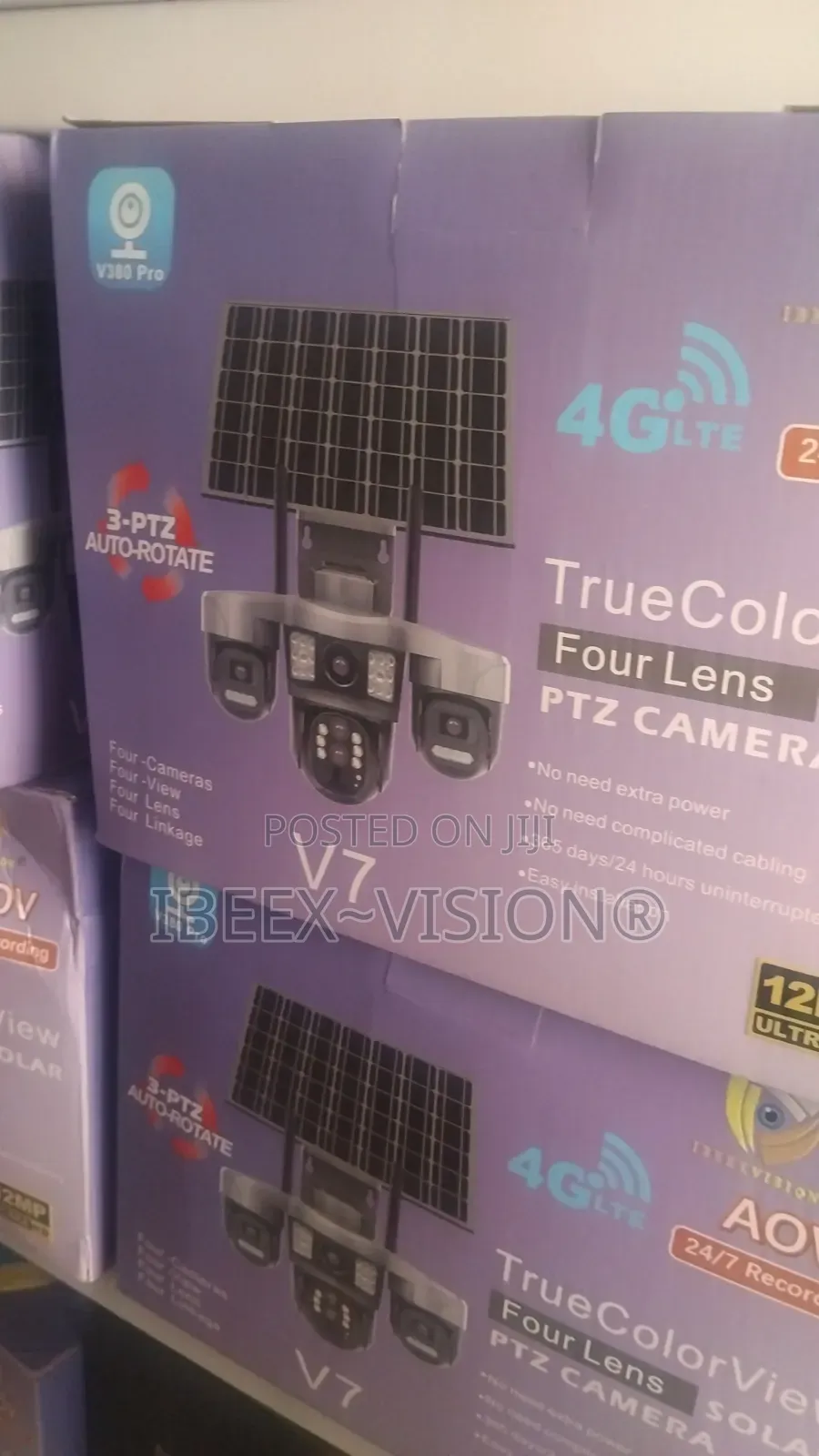 Four Lens Solar PTZ Camera V380 Pro