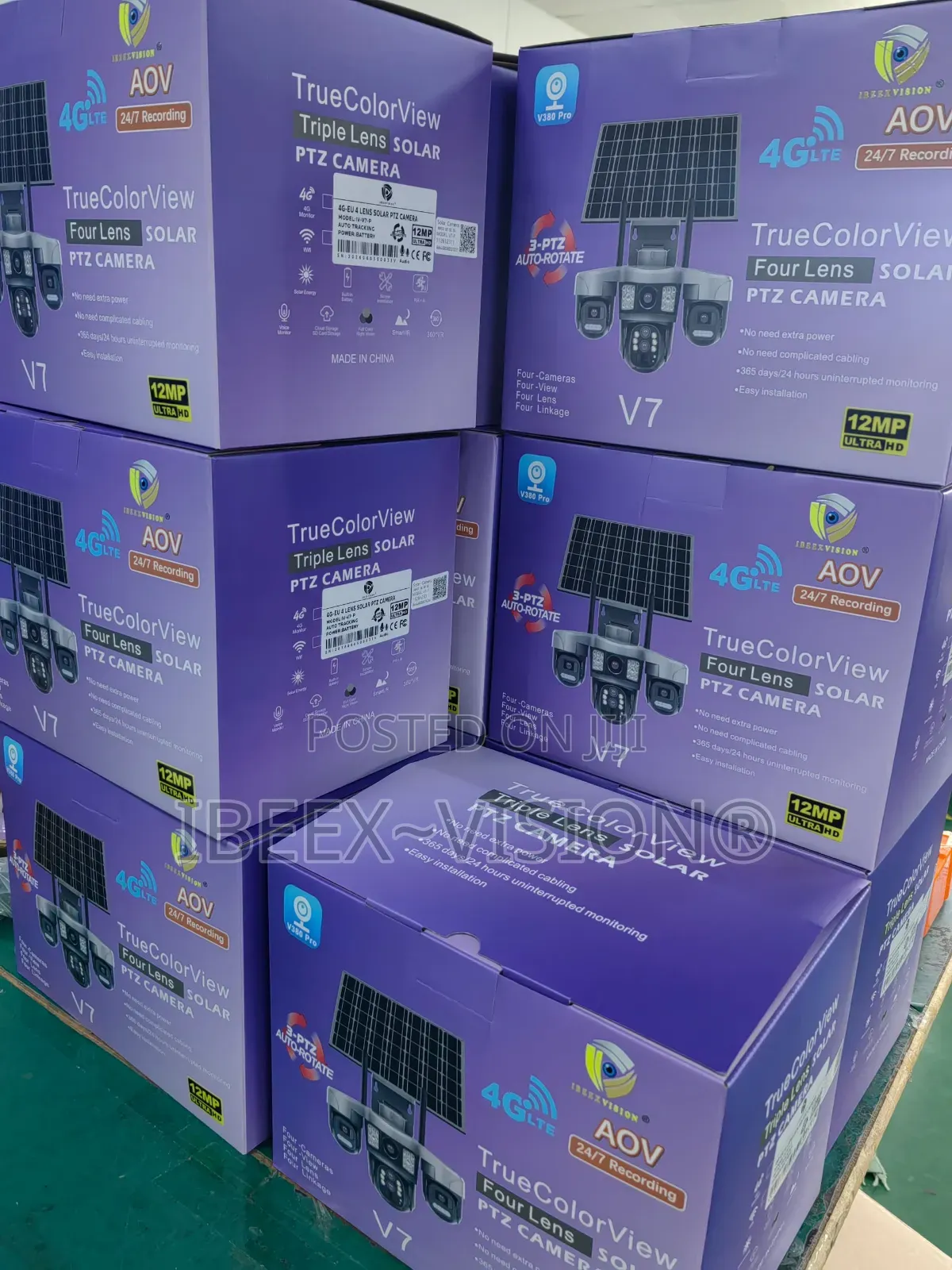 Four Lens Solar PTZ Camera V380 Pro