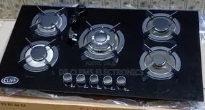 Cliff 5 Burner Gas Cooker Glass