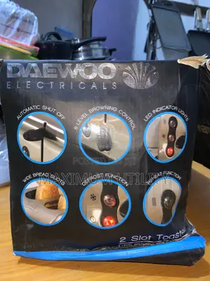 Daewoo 2 Slice 800 Watts Low Energy Consumption Pop Up Toaster