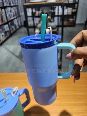 700ml Insulated Travel Tumbler Mug With Handle Straw