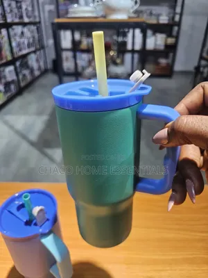700ml Insulated Travel Tumbler Mug With Handle Straw