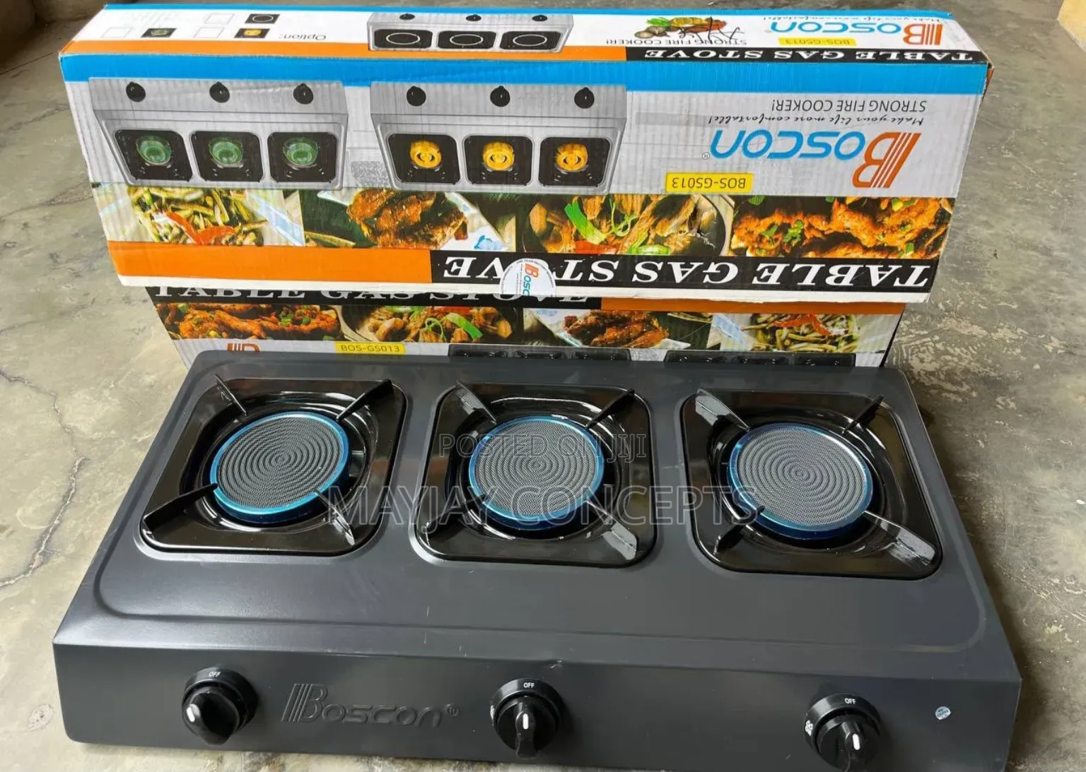 BOSCON 3-Burner Table Infrared Gas Stove – Strong Efficient Cooker