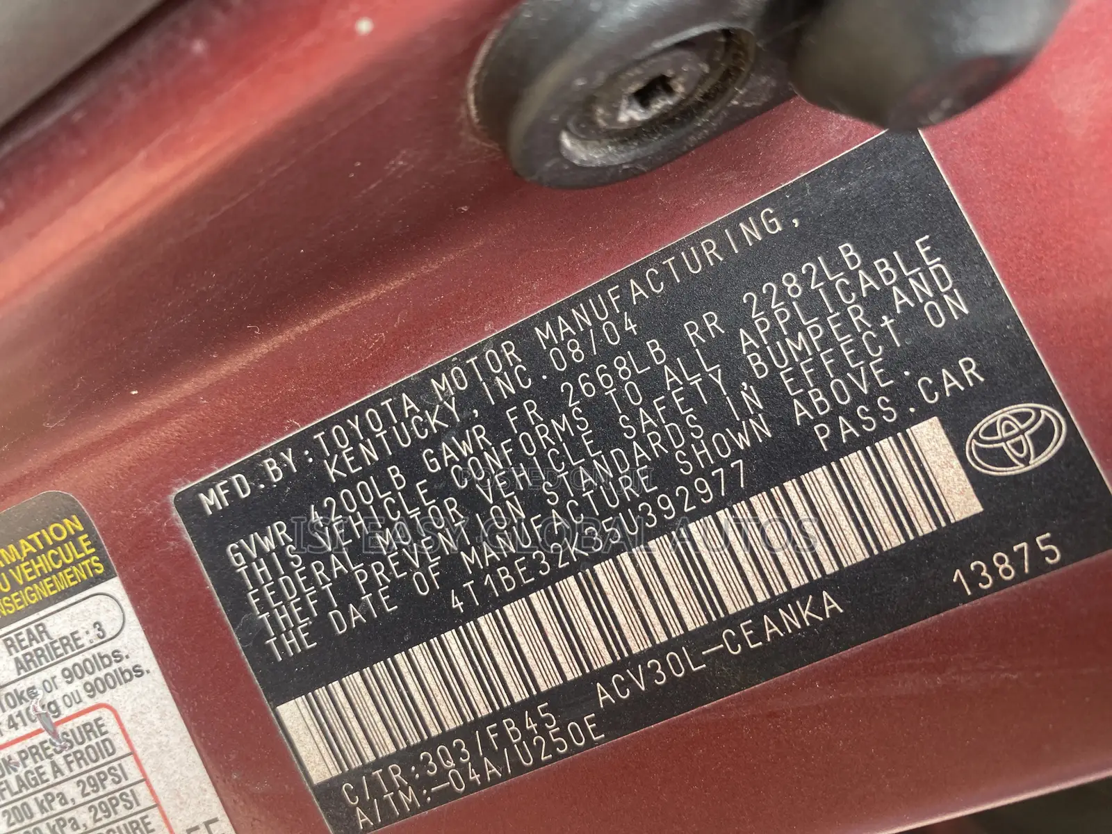 Toyota Camry 2.4 XLi Automatic 2006