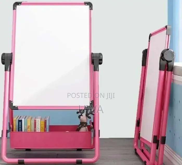 Kids Adjustable Height Foldable Whiteboard Easel With Storage Tray