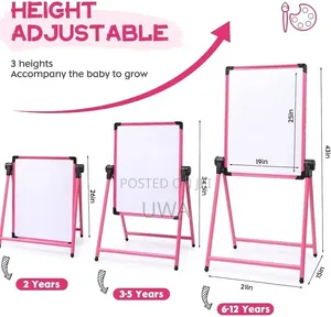 Kids Adjustable Height Foldable Whiteboard Easel With Storage Tray