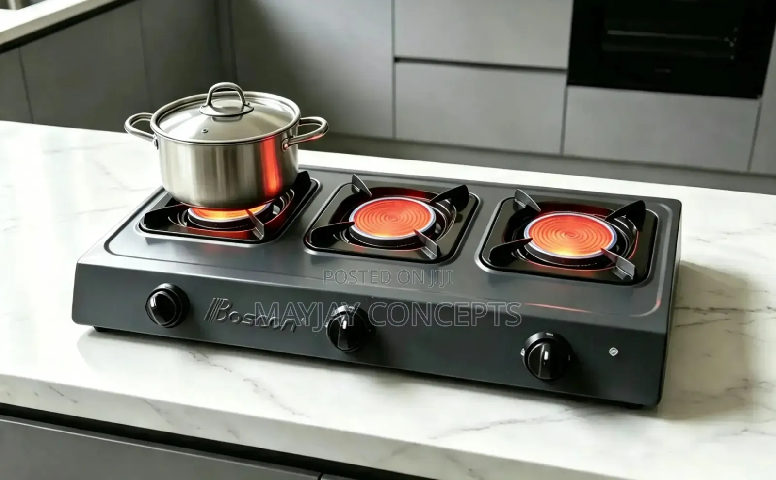 BOSCON 3-Burner Table Infrared Gas Stove – Strong Efficient Cooker