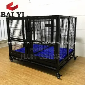 Collapsible Heavy Metal Cage With Double Door N Tyre 110cm/41”