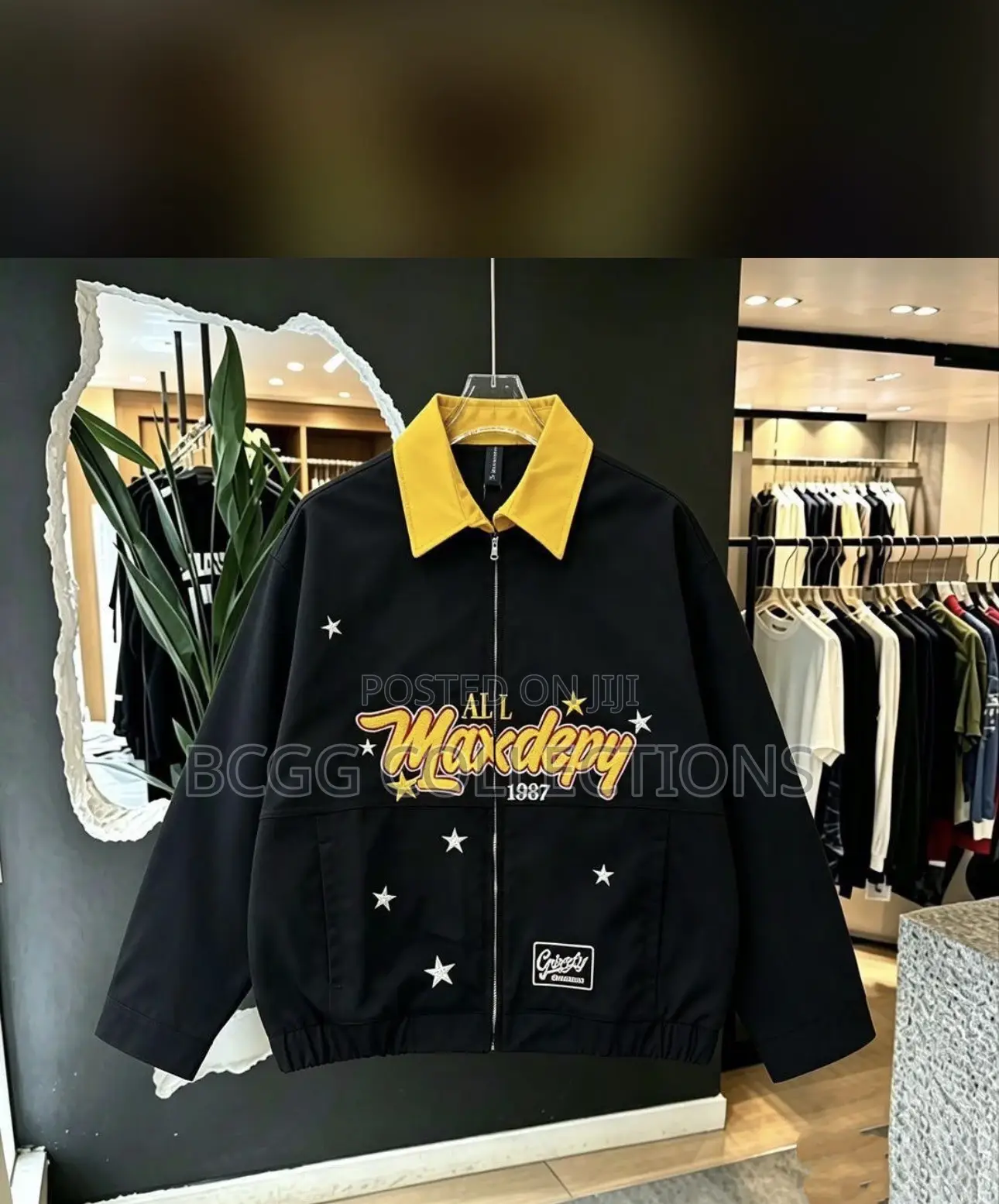 Oversized Embroidery Varsity Jacket-Maxdepy 1987⁠