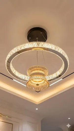 Luxury Crystal Ring Chandelier – Modern Gold LED Ceiling Light