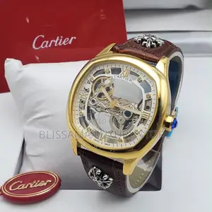 Cartier Skeleton Face Premium Luxury Men Authomatic Wristwatch–Durable