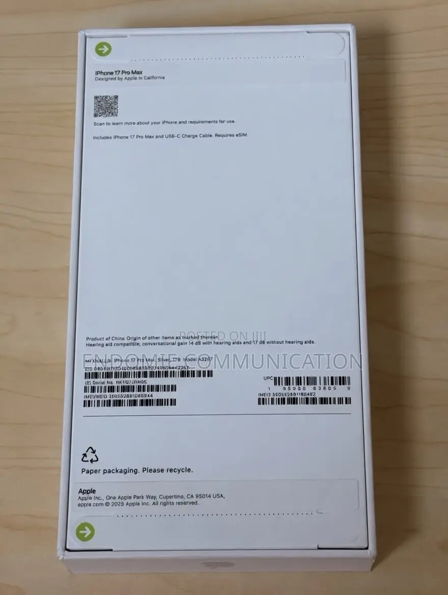 New Apple iPhone 17 Pro Max 1 TB White