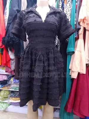 Luxury Brown Ruffle Flare Dress