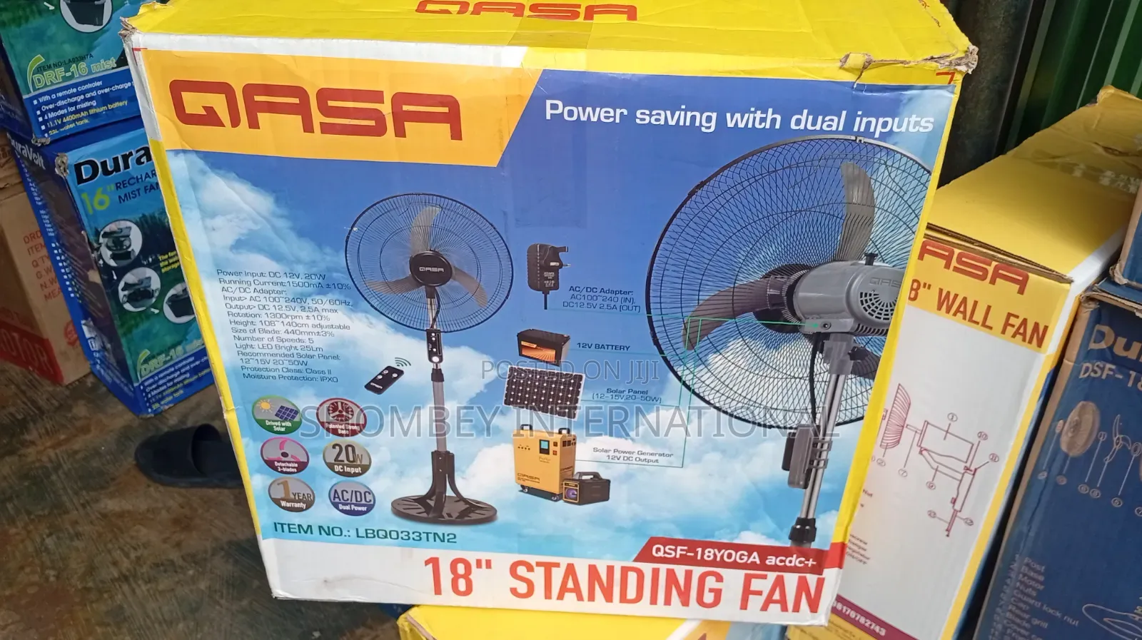 Qasa 18" AC/DC Yoga Standing Fan