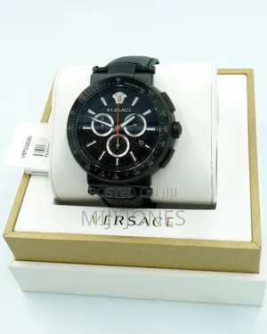 New Versace Elegant Watch Vefg02020 Black Strap