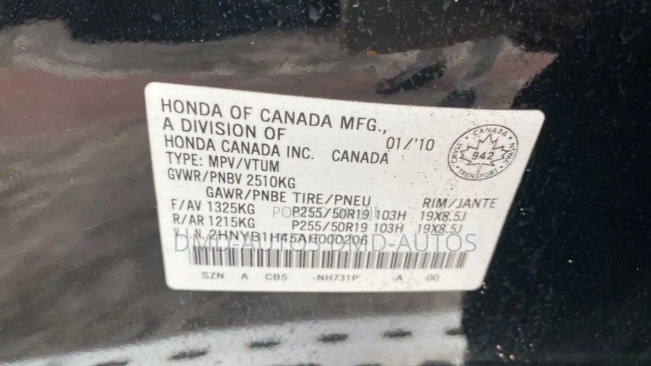 Acura ZDX Base AWD 2011 Black