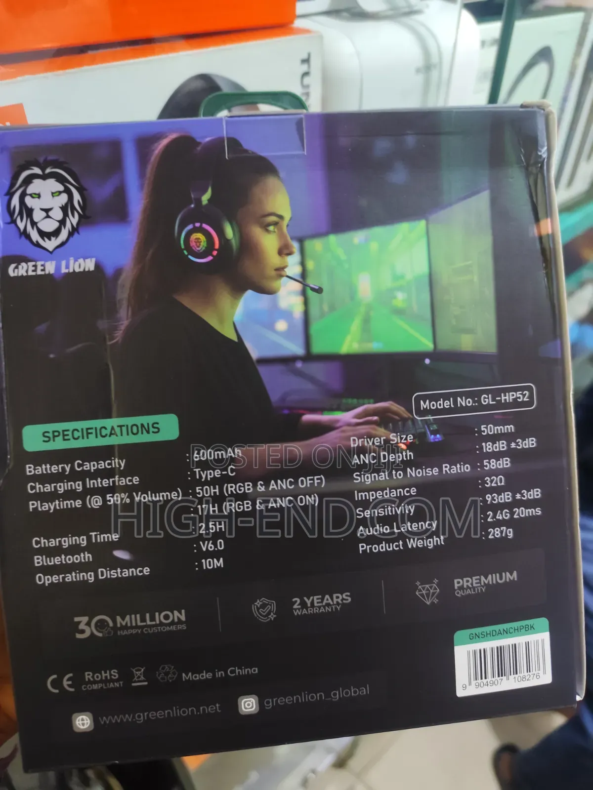 Green Lion Shadow Anc Gaming Wireless Headphone (GL-HP52)
