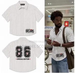 Striped 86 Graphic Button Up Shirt⁠