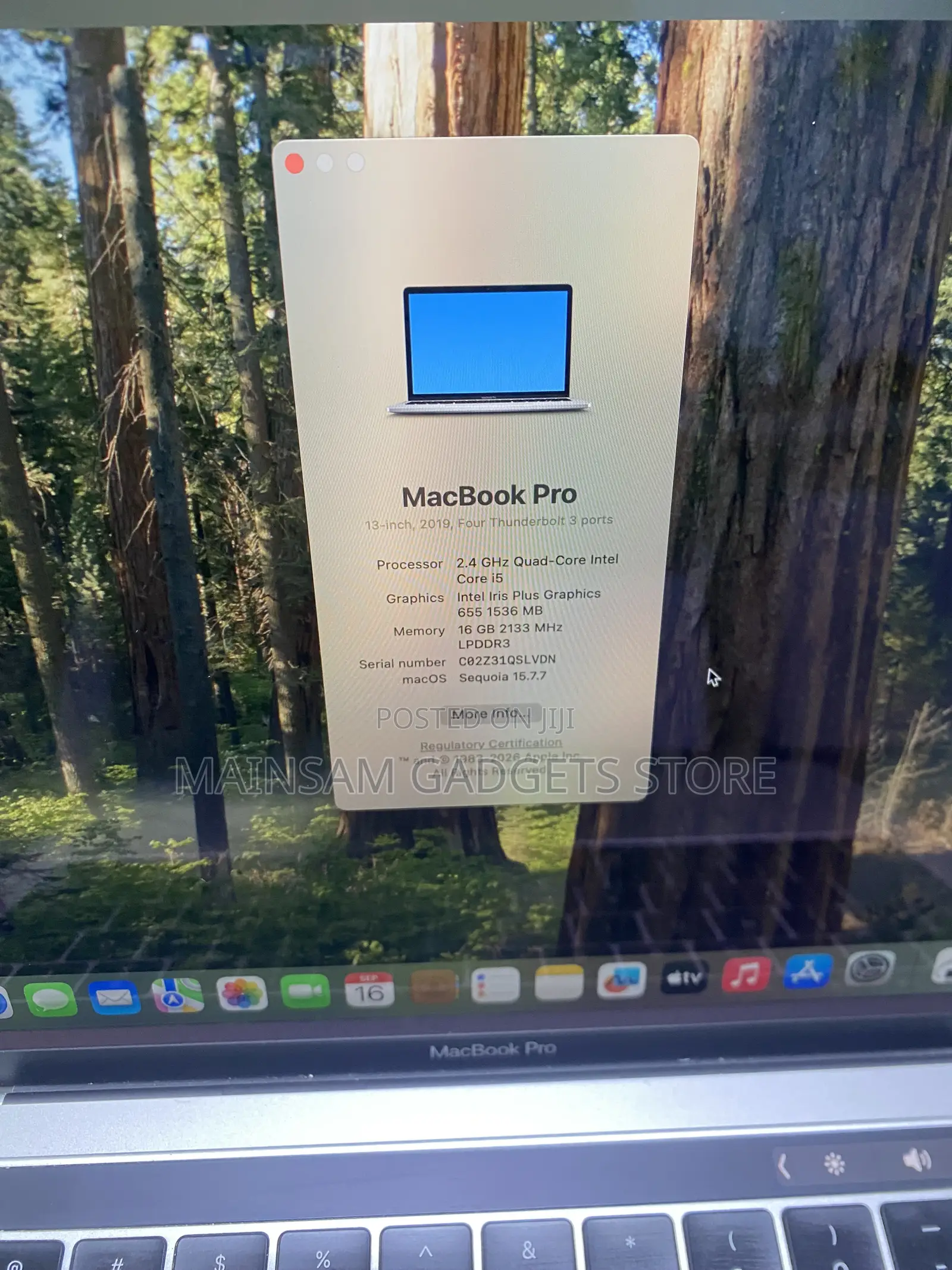 Laptop Apple MacBook Pro 2019 16GB Intel Core i5 SSD 512GB