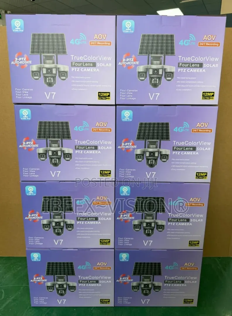 Four Lens Solar PTZ Camera V380 Pro