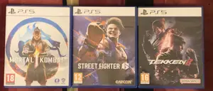 Mortal Kombat 1. Street Fighter 6. Tekken 8. Playstation 5 Disc.