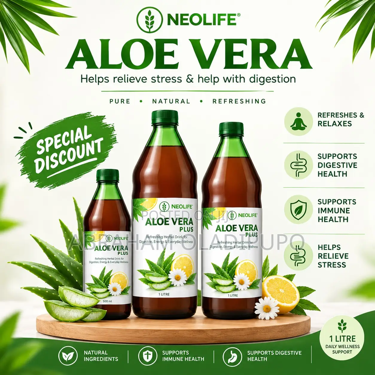 Aloevera Plus Drink – Digestive System, Heart Burn,Ulcer Stress Relief