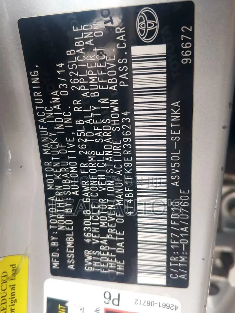 Toyota Camry 2014 Silver