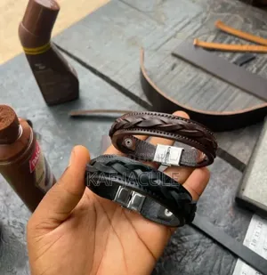 Unisex Breaded Leather Bracelet
