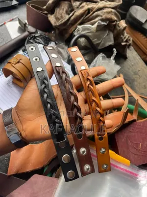 Unisex Breaded Leather Bracelet